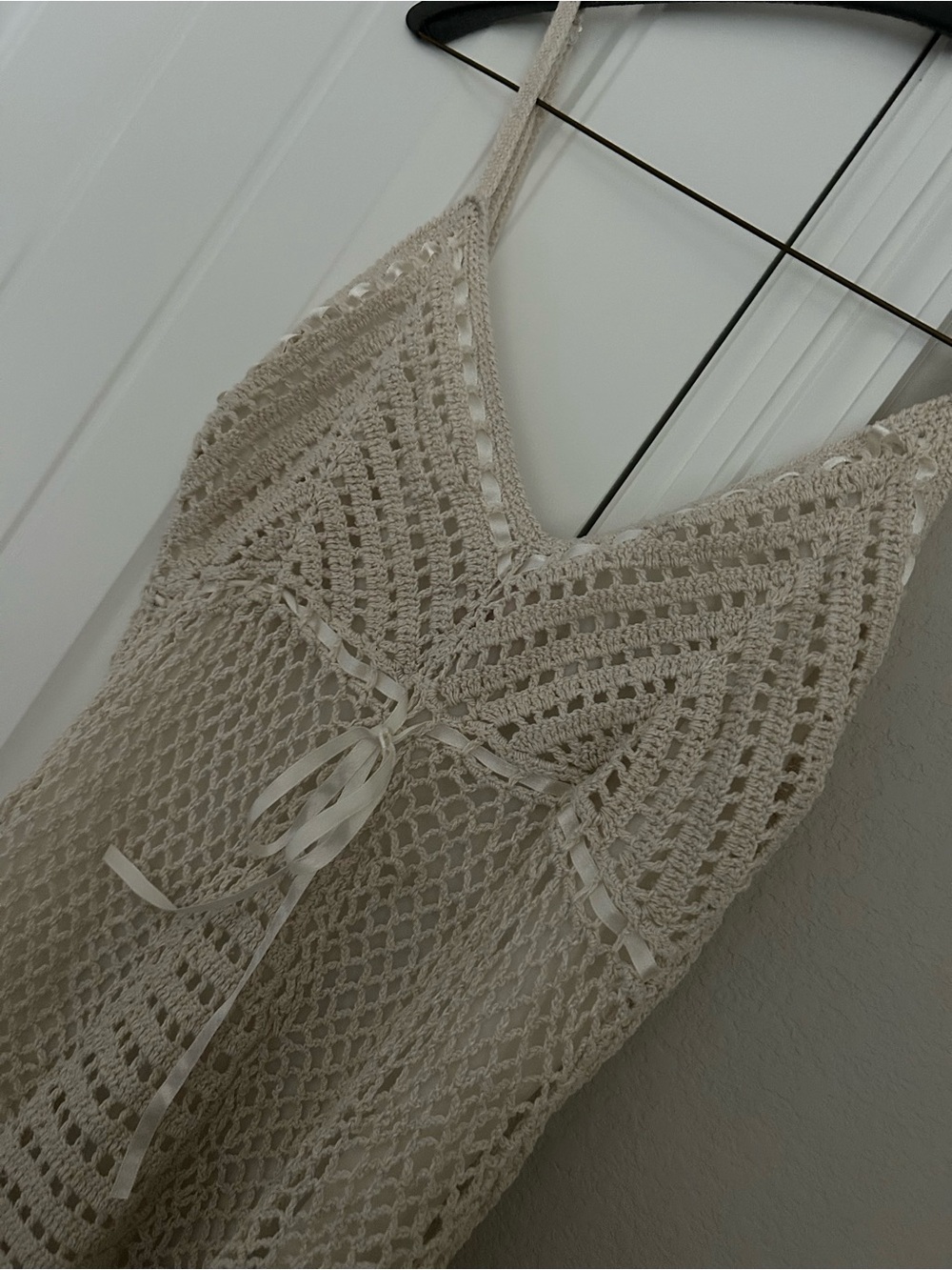 Faded Glory Cream Crochet Camisole Tank Top - Picture 2 of 4